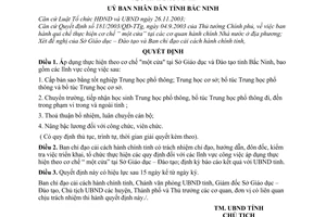 Quyết định 93/2006/QĐ-UBND áp dụng cơ chế “1 cửa” Sở Giáo dục và Đào tạo tỉnh Bắc Ninh