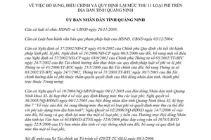 Quyết định 2302/2006/QĐ-UBND bổ sung lại mức thu 11 loại phí