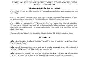 Quyết định 34/2006/QĐ-UBND quy chế Tổ chức hoạt động của Sở Giao thông Vận tải
