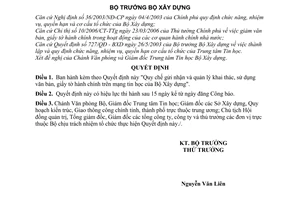 Quyết định 22/2006/QĐ-BXD Quy chế gửi nhận quản lý khai thác, sử dụng văn bản, giấy tờ hành chính trên mạng tin học Bộ Xây dựng
