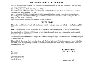 Quyết định 39/2006/QĐ-NHNN Quy chế quản lý sử dụng mạng máy tính nội bộ Ngân hàng Nhà nước