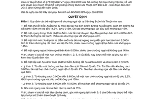 Quyết định 38/2006/QĐ-UBND hạn chế chướng ngại vật tại Sân bay Buôn Ma Thuột Đắk Lắk