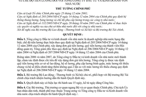 Quyết định 181/2006/QĐ-TTg chế độ tiền lương Tổng công ty Đầu tư và kinh doanh vốn nhà nước