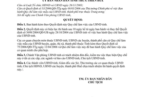 Quyết định 1858/2006/QĐ-UBND quy chế làm việc UBND tỉnh Thừa Thiên Huế