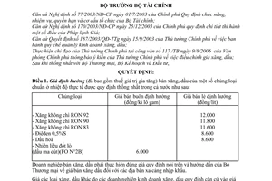 Quyết định 41/2006/QĐ-BTC giá định hướng bán xăng, dầu 2006