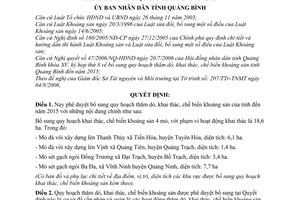 Quyết định 2020/QĐ-UBND quy hoạch thăm dò, khai thác,chế biến khoáng sản