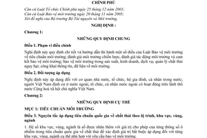 Nghị định 80/2006/NĐ-CP hướng dẫn Luật Bảo vệ môi trường