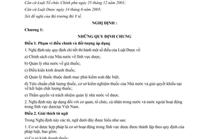 Nghị định 79/2006/NĐ-CP hướng dẫn Luật Dược