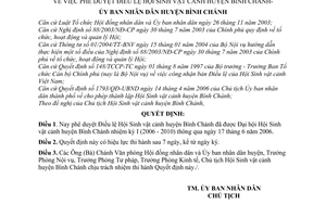 Quyết định 38/2006/QĐ-UBND điều lệ hội sinh vật cảnh huyện Bình Chánh