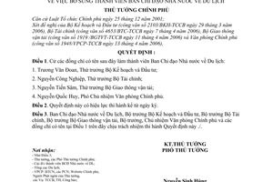 Quyết định 183/2006/QĐ-TTg bổ sung thành viên Ban Chỉ đạo Nhà nước Du lịch