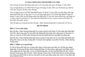 Quyết định 63/2006/QĐ-UBND Chức năng nhiệm vụ Ban thi đua - Khen thưởng Cần Thơ