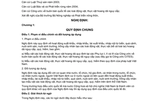 Nghị định 82/2006/NĐ-CP quản lý hoạt động xuất nhập khẩu tái xuất nhập nội từ biển quá cảnh nuôi sinh sản trưởng trồng cấy nhân tạo quý hiếm
