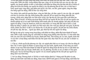 Chỉ thị 31/2006CT/-UBND chấn chỉnh hoạt động xuất khẩu lao động Thừa Thiên Huế