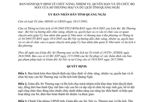 Quyết định 44/2006/QĐ-UBND chức năng nhiệm vụ Sở Thương mại Du lịch Quảng Ngãi