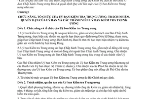 Quy chế làm việc 10-QĐ/TW Ủy ban Kiểm tra Trung ương khóa X