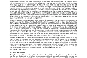 Thông báo 125/TB-VPCP kết luận Thủ tướng Nguyễn Tấn Dũng Hội nghị phát triển kinh tế - xã hội Vùng Tây Nguyên