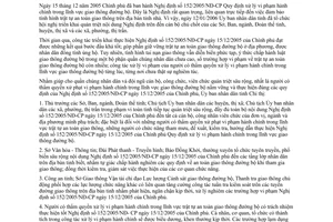 Chỉ thị 17/2006/CT-UBND thực hiện 152/2005/NĐ-CP xử lý vi phạm hành chính giao thông Bến Tre