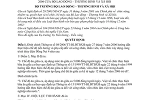 Quyết định 1066/QĐ-BLĐTBXH chế độ tiền lương  phụ cấp CNVC xây dựng công trình thủy điện Đồng Nai 4,đính chính thông tư 08/2006/TT-BLĐTBXH