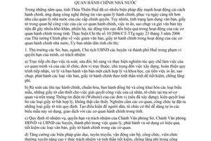 Chỉ thị 32/2006/CT-UBND giảm văn bản giấy tờ hành chính cơ quan hành chính Nhà nước Thừa Thiên Huế