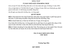 Quyết định 38/2006/QĐ-UBND quản lý chất lượng sản phẩm hàng hóa Đồng Tháp