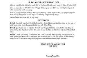 Quyết định 39/2006/QĐ-UBND kiểm tra chất lượng công trình xây dựng Đồng Tháp