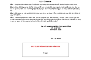 Quyết định 1666/2006/QĐ-UBND Bảng giá ca máy thiết bị thi công