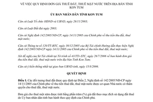 Quyết định 37/2006/QĐ-UBND quy định đơn giá thuê đất mặt nước