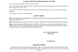 Quyết định 66/2006/QĐ-UBND tiết kiệm trong sử dụng điện 2006 - 2010 Cần Thơ