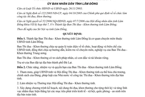 Quyết định 52/2006/QĐ-UBND chức năngnhiệm vụ ban thi đua khen thưởng Lâm Đồng