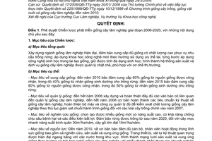 Quyết định 62/2006/QĐ-BNN Chiến lược phát triển giống cây lâm nghiệp 2006-2020