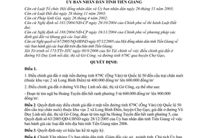 Quyết định 38/2006/QĐ-UBND điều chỉnh giá đất ở tỉnh Tiền Giang