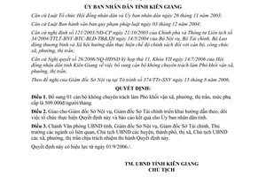Quyết định 24/2006/QĐ-UBND bổ sung cán bộ không chuyên trách Kiên Giang