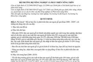 Quyết định 2366QĐ/BNN-LN Đề án bảo tồn phát triển lâm sản ngoài gỗ 2006 2020
