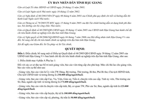 Quyết định 22/2006/QĐ-UBND điều chỉnh Quyết định 68/2005/QĐ-UBND chế độ chi tiêu