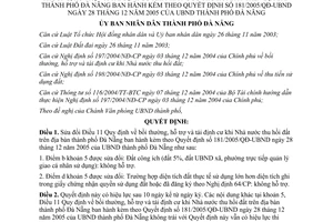 Quyết định 71/2006/QĐ-UBND sửa đổi điểm b d khoản 5 Điều 11 Quy định