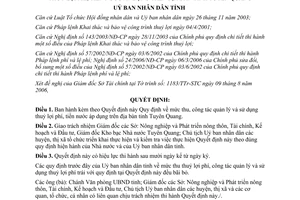 Quyết định 44/2006/QĐ-UBND mức thu công tác quản lý sử dụng thủy lợi phí