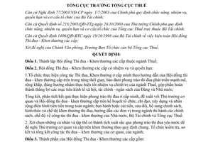 Quyết định 1986/QĐ-TCT năm 2006 kiện toàn Hội đồng Thi đua Khen thưởng