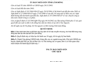 Quyết định 54/2006/QĐ-UBND chuyển nhượng cho thuê đất đồng bào dân tộc Lâm Đồng