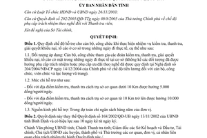 Quyết định 82/2006/QĐ-UBND hỗ trợ cho cán bộ thanh tra giải quyết khiếu nại Bình Định