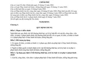 Nghị định 84/2006/NĐ-CP bồi thường thiệt hại, xử lý kỷ luật, xử phạt vi phạm hành chính trong thực hành tiết kiệm, chống lãng phí