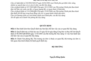 Quyết định 23/2006/QĐ-BXD Qui chế làm việc  cơ quan Bộ Xây dựng