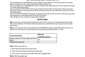 Quyết định 31/2006/QĐ-BGTVT phương thức thu Giá phục vụ hành khách đi chuyến bay quốc tế tại các cảng hàng không Việt Nam
