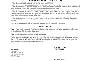 Quyết định 72/2006/QĐ-UBND Quy chế xét tuyển giáo viên phổ thông mầm non