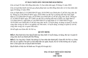 Quyết định 1873/2006/QĐ-UBND Quy định tuyển sử dụng đào tạo quản lý công chức