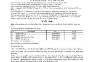 Quyêt định 25/2006/QĐ-UBND giá cước vận chuyển hành khách bằng xe buýt