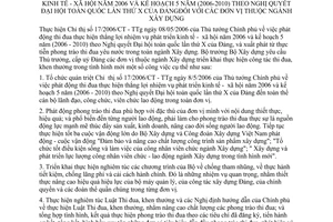Chỉ thị 11/2006/CT-BXD phát động thi đua thực hiện thắng lợi nhiệm vụ phát triển kinh tế - xã hội năm 2006 kế hoạch 5 năm 2006-2010