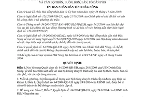 Quyết định 28/2006/QĐ-UBND chế độ chính sách đối với cán bộ không chuyên