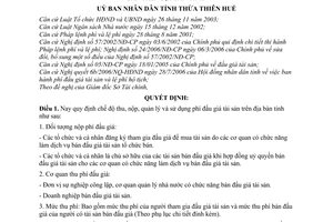 Quyết định 1958/2006/QĐ-UBND  chế độ thu, nộp, quản lý và sử dụng phí đấu giá tài sản trên địa bàn tỉnh