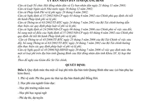 Quyết định 35/2006/QĐ-UBND mức thu phí trên địa bàn tỉnh Quảng Bình