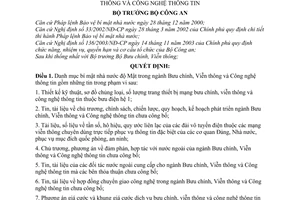 Quyết định 961/2006/QĐ-BCA A11 danh mục bí mật nhà nước độ Mật ngành Bưu chính, Viễn thông và CNTT